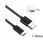 Cble usb type - c noir 1 mtre android synchro chargeur pour samsung xiaomi lg sony huawei