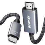 Cble usb c vers hdmi (4k@60 hz) 1. 8m benfei cble type - c [thunderbolt 3 / 4] vers hdmi [coque en ...