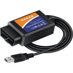 C�ble usb obd2 - g�n�rique - elm327 - syst�me 64 bits - compatible dos et windows - lecture dtc