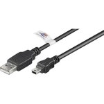C�ble usb vers mini - b noir wentronic - connecteur usb mini - b pour lecteurs de cartes disques durs ...