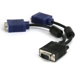 Cble vga - > 2 x vga (y) - noir - 1. 8 m - moul double ferrite
