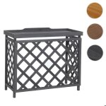 Cache pour climatiseur / �changeur thermique hwc - q14 cache en bois certifi� mvg 78 x 90 x 45 cm ~ gris ...