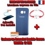 Cache coque facade vitre arriere bleu pour samsung galaxy s7 edge g935f