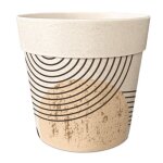 Cache - pot en bambou - motif graphique - hauteur 8. 5 cm - diam�tre 9. 5 cm