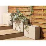 Cache - pot beige rectangulaire edessa