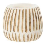 Cache - pot en bois ying 20cm blanc & naturel