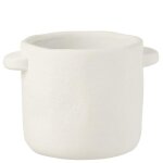 Cache pot - j - line - blanc en ciment - cylindrique - 20 cm x 20 cm x 17 cm