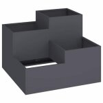 En solde cache - pot de jardin - burke - jardini�re pour plantes - anthracite 80x80x60 cm acier j3792 ...