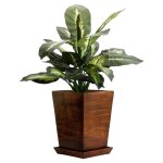 Cache pot - modern interiors - glamour trapeze - marron fonc - 215x215x29 cm - carr