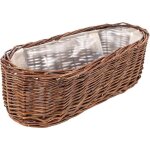 Cache - pot en osier creative home - rectangulaire - marron - 35 x 11 x 11 cm Cache - pot en osier creative home - rectangulaire - marron - 35 x 11 x 11 cm
