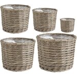 Cache - pot en osier gris - jcp289sp - capacité 2l - forme ronde - fibre naturelle - hauteur 26cm Cache - pot en osier gris - jcp289sp - capacité 2l - forme ronde - fibre naturelle - hauteur 26cm