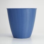 Cache - pot - paglia - d 29 x h 27 cm - bleu