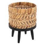 Cache pot sur pied exotic panama d25cm beige - atmosphera cr�ateur dint�rieur