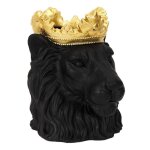 Cache - pot tête de lion couronne 39cm noir Cache - pot tête de lion couronne 39cm noir