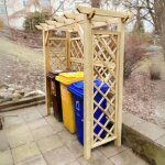 Cache poubelle abri poubelles et b�ches 3 panneaux h186 x 180 x 85 cm