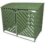 Cache poubelle double en bois 2 x 240l vert sauge rangement extrieur jardin