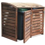 Cache - poubelles - manille - double - bois - panneaux de particules