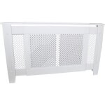Cache radiateur ajustable � motif grillag� en mdf blanc de 140cm � 192cm de large x 82cm de haut x 205cm ...