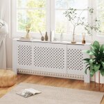 Cache - radiateur - akozon - 10407 - r�glable extensible 136 - 200 cm - hauteur 917 cm - blanc