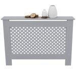 Ecd germany cache - radiateur chauffage moderne - 112x19x82 cm - gris �tag�re en bois mdf housse d�corative ...