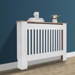 Cache - radiateur moderne 112 x 19 x 81. 5cm housse de radiateur blanc en bois mdf pour salon chambre ...