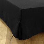 Cache sommier - dahlica - 140x190 cm - noir - 4 c�t�s de 30 cm - qualit� h�teli�re
