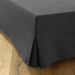 Cache sommier 160x200 gris ? dahlica ? 4 cts de 30 cm ? qualit htelire