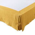 Cache - sommier - gaia - 140 x 190 cm - gaze de coton - coloris safran - lavable à 40° c Cache - sommier - gaia - 140 x 190 cm - gaze de coton - coloris safran - lavable à 40° c