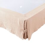 Cache - sommier - gaia - 160 x 200 cm - gaze de coton - coloris guimauve - lavable  40 c