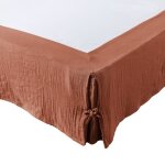 Cache - sommier gaze de coton 160 x 200 cm gaia coloris terracotta