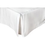 Cache sommier  volant uni blanc 90x190 cm