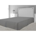 Cache sommier - gris - 140 x 190 cm - 100% polyester - style classique - uni