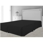 Cache sommier - microfibre - 140 x 190 cm - noir - 100% polyester - uni