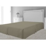 Cache sommier - taupe - 90 x 190 cm - microfibre - 100% polyester - style classique