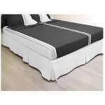 Cache sommier plateau 3 plis 140x190 cm blanc - blanc