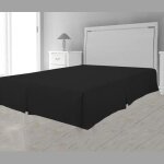Cache sommier plateau 3 plis 180 x 200 cm - diffrents coloris - noir