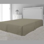 Cache sommier plateau 3 plis 180 x 200 cm - différents coloris (taupe) Cache sommier plateau 3 plis 180 x 200 cm - différents coloris (taupe)