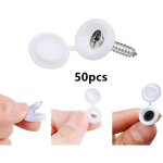 Cache vis  charnire - plastique - blanc - lot de 50 - rsistant  la corrosion - facile  utiliser