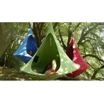 Hamac ou tente suspendue pour enfant - cacoon - 1 personne - taupe - vert
