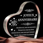 Cadeau anniversaire femme homme ornement en c?ur en acrylique idee anniversaire cadeau pour maman mamie ...