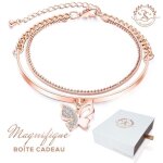 Cadeau femme bracelet papillon baign dans lor. magnifique bote  bijoux offerte. ide cadeau nol fte ...