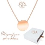 Cadeau femme collier cercle baign dans l'or. magnifique bote  bijoux offerte. ide cadeau nol, saint ...