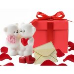 Cadeau femme saint - valentin ? couple doursons amoureux en raysin ? statuette artisanale (fleurs rose ...