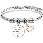 Cadeau de marraine bracelet bijoux personnalisé bracelet femme argent acier inoxydable réglables bijoux ... Cadeau de marraine bracelet bijoux personnalisé bracelet femme argent acier inoxydable réglables bijoux ...