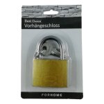 Cadenas � cl� en laiton 5 cm r�sistant + 3 clefs casier valise abri