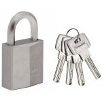 Cadenas en laiton nickel 40mm - master lock - anse hexagonale - haute scurit - 4 cls incluses