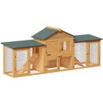 Cadoca clapier  lapins 2 tages 204x45x84 cm plateau amovible 2 rampes toit en asphalte enclos pour ...