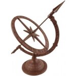 Cadran solaire en fonte sur pied - esschert design - dimensions 32x24. 5x38. 5 cm - couleur marron