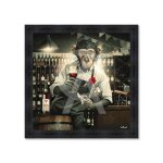 Cadre en bois avec impression en pvc vernis singe caviste - noir - 40 x 40 cm - collection binet