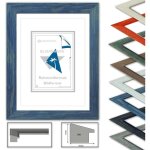Cadre en bois victoria cadrage couleur bleu profil hxl 17x24mm 40x50 cm